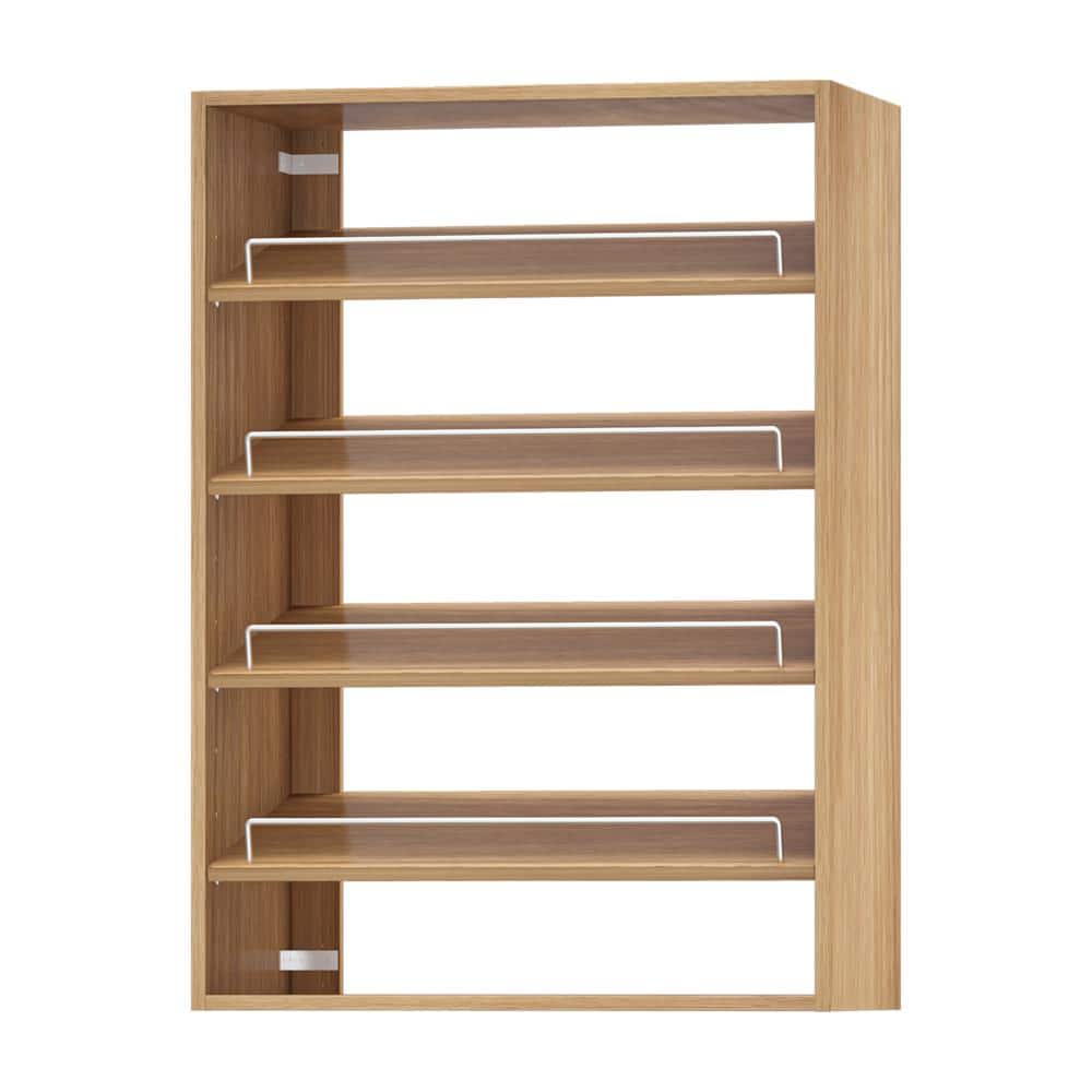 25.5 in W Wood Modular Closet System Shoe Storage Organizer with Open Shelves