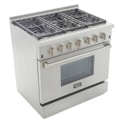 Pro-Style 36 in. 5.2 cu. ft. Natural Gas Range in Stainless Steel