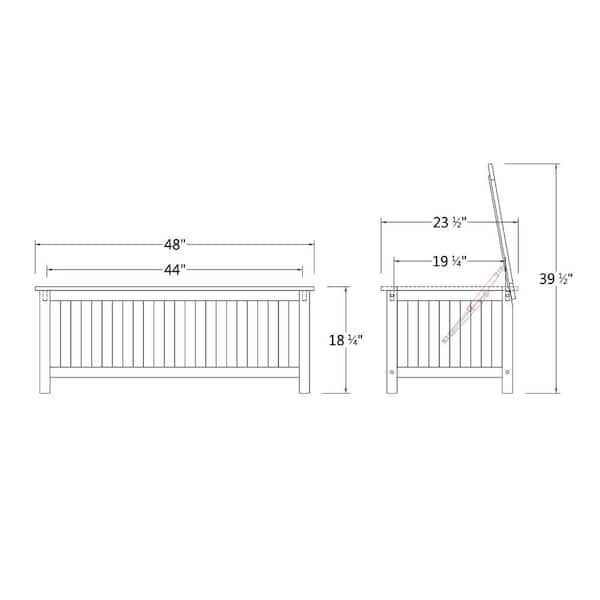 Buy Heaton 48 Gal. Teak Wood Outdoor Storage Deck Box Online at Lowest