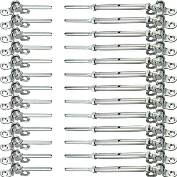 Afoxsos 30 Pairs T316 Marine Grade Stainless Steel Cable Railing Hardware Kit 180° Adjustable Angle for 1/8 Cable Railing System
