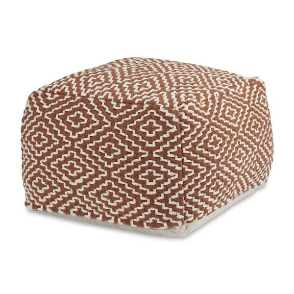 Signature DESIGN BY ASHLEY Brynnsen Rust/Ivory Cotton Square Pouf