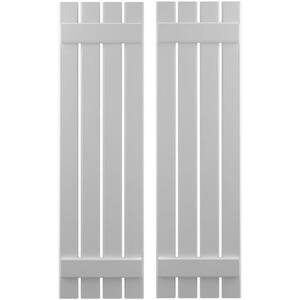 15-1/2 in. W x 53 in. H Americraft 4-Board Exterior Real Wood Spaced Board and Batten Shutters in Primed