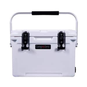 Afoxsos 18 .5 in. W x 29.5 in. L x 15.5 in. H White Portable Ice Box Cooler 65QT Outdoor Camping Beer Box Fishing Cooler, 326075754