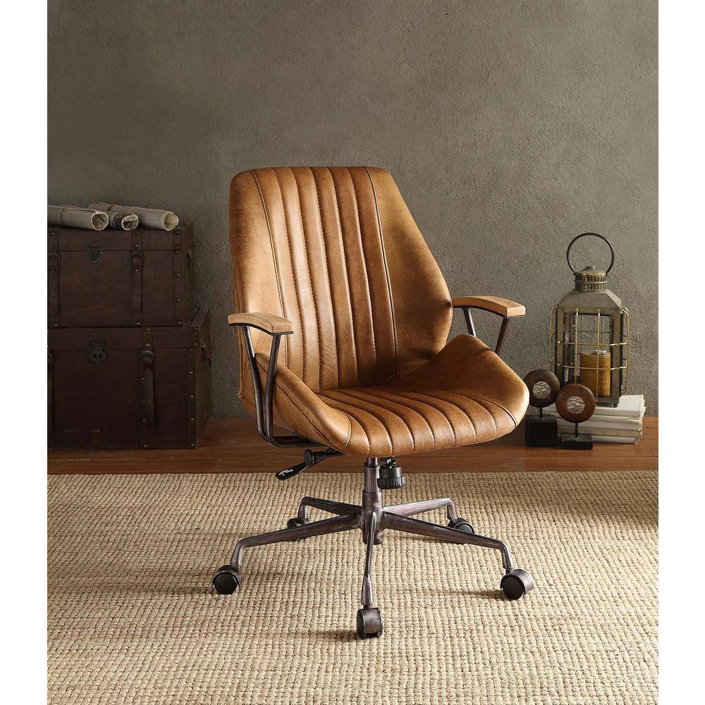 Hamilton 42'' Coffee Top Grain Leather Swivel Executive Chair
