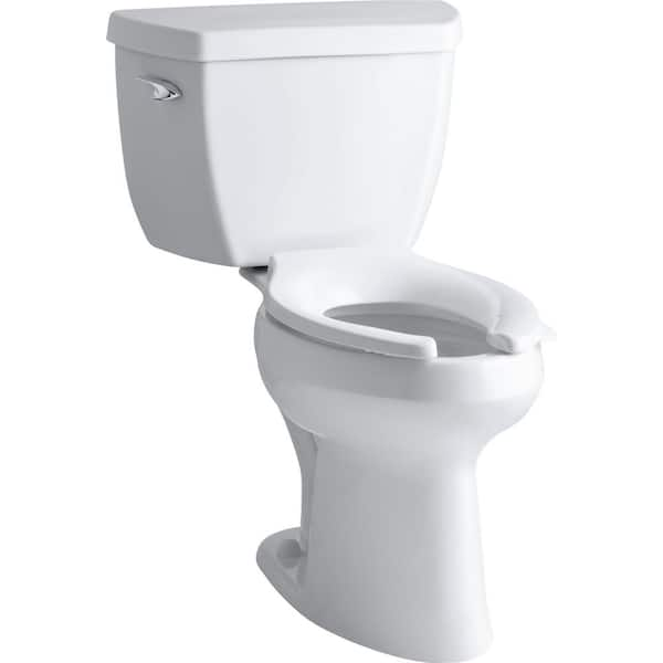 KOHLER Highline Classic 12in. Rough In 2-Piece 1.0 GFP Single Flush Elongated Chair Height Toilet in White, Seat Not Included