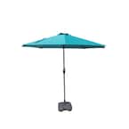 9 ft. Outdoor Market Patio Umbrella with Crank/Tilt in Teal
