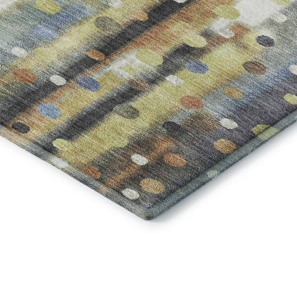 Mayfield Premium Machine Washable Abstract AMF2213 Denim 10 ft. x 14 ft. Area Rug