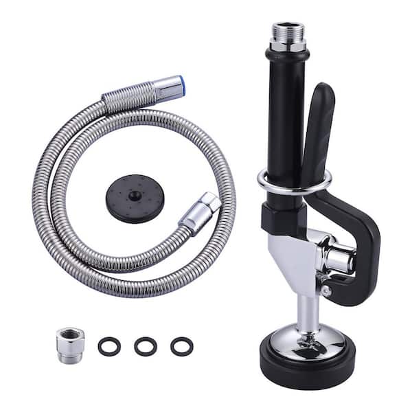 7/8 in. 20 UNEF Pre Rinse Spray Valve with 38 in. Brass Pre Rinse Hose for Commercial Sink Faucet