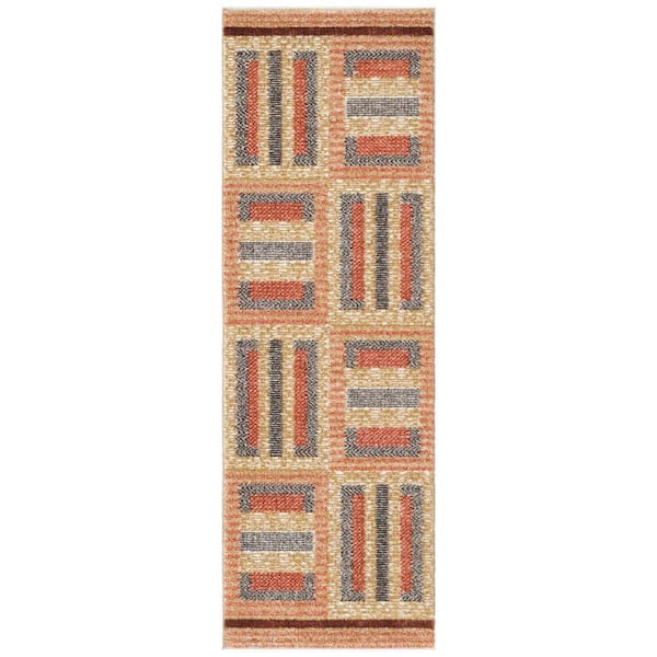 Nourison Nordic Multicolor 2 ft. x 6 ft. Geometric Contemporary Runner Area Rug