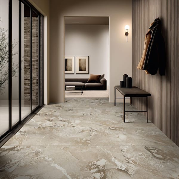 MSI Marmo Grigio Rectangle 24 in. x 48 in. Matte Gray Porcelain