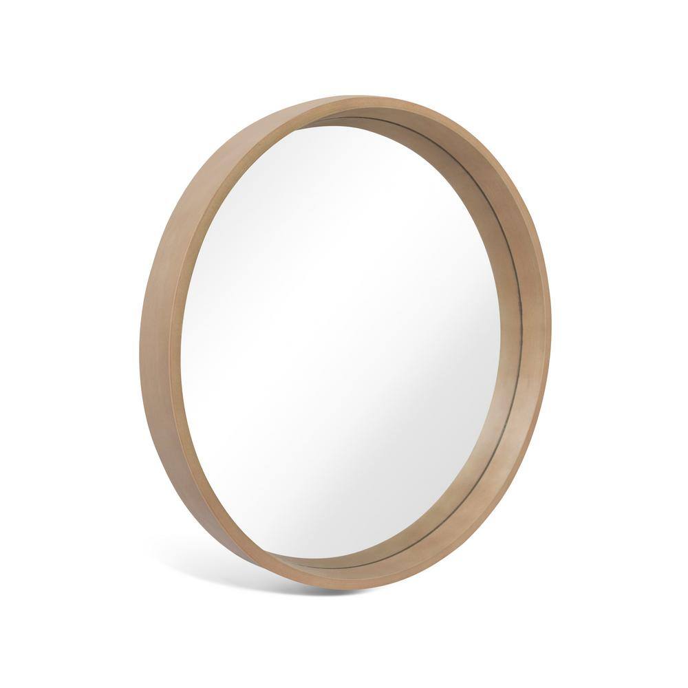 Natural Pine Round Wall Mirror 34"