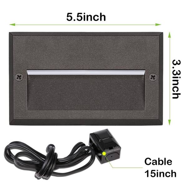 Adrinfly - 6-Pack Die-Cast Aluminum Low Voltage LED Landscape Deck Light 3-Watt 49LM 12-Volt Outdoor Step Stair Lighting