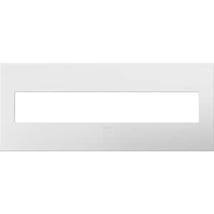Adorne 6 Gang Decorator/Rocker Wall Plate with Microban, Gloss White on White (1-Pack)