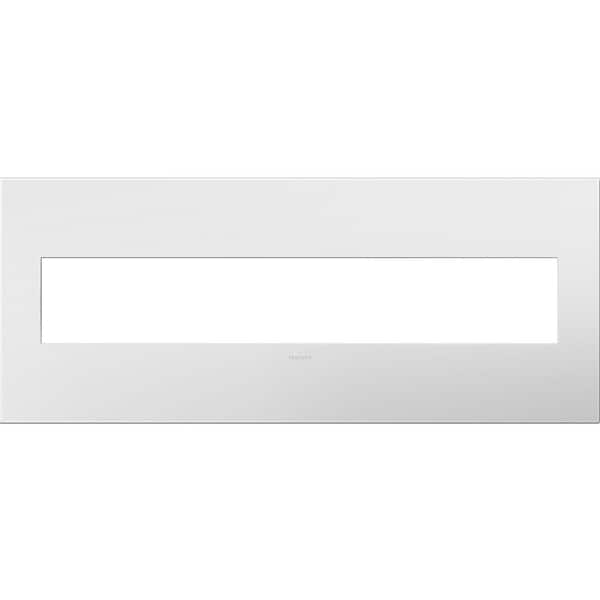 adorne 6 Gang Decorator/Rocker Wall Plate with Microban, Gloss White on White (1-Pack)