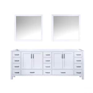 Jacques 84 in. W x 22 in. D White Double Bath Vanity without Top and 34 in. Mirrors