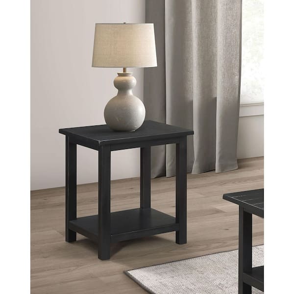 Coaster Payne 20 in. Java Brown Square Wood Top End Table with Shelf