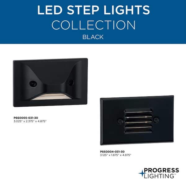 Progress Lighting 4-Watt Black Hardwired LED Step Light Progress Lighting 4-Watt Black Hardwired LED Step Light