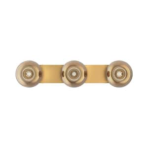 Samar 32-in 3 Light 60-Watt Brushed Gold/Copper Vanity Light