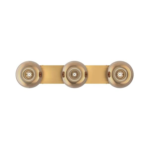 KUZCO Samar 32-in 3 Light 60-Watt Brushed Gold/Copper Vanity Light