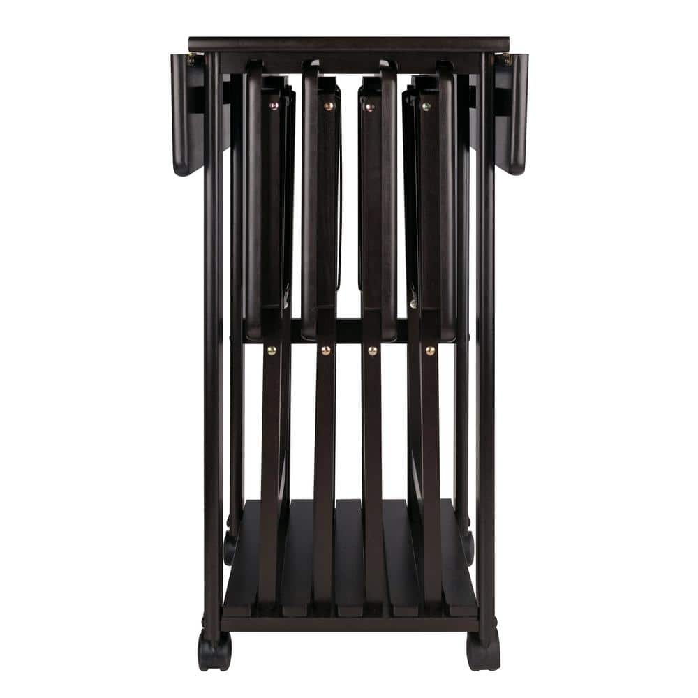 Sophia 5-Piece Brown Solid Wood Snack Table Set