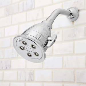 3-Spray 4.1 in. Single Wall Mount Low Flow Fixed Adjustable Shower Head in Polished Chrome