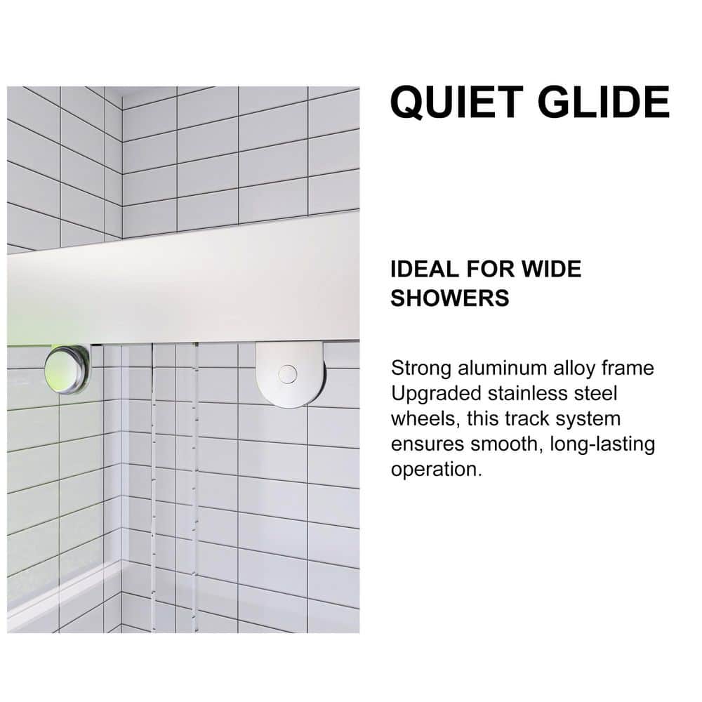 Chrome Double Sliding Shower Door with Clear Tempered Glass