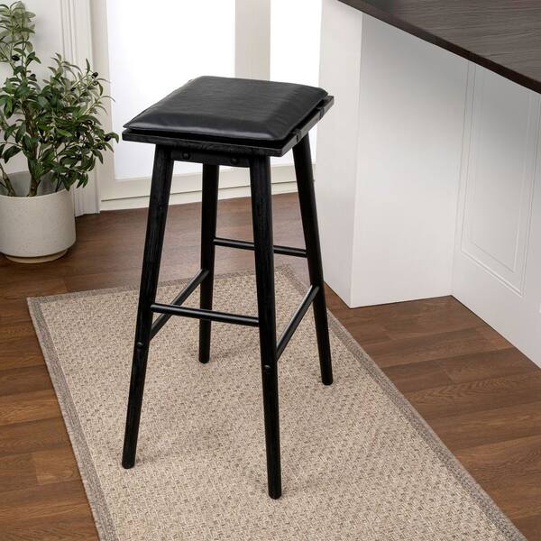 thumbnail image 2 of Maven Lane Adrien Saddle Backless Stool Reclaimed Oak Counter Height Open Box 2 of 6