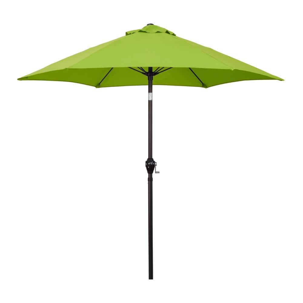 7.5 ft. Aluminum Market Patio Umbrella with Fiberglass Ribs and Crank Lift in Lime Green Polyester price history on PriceWatchPro