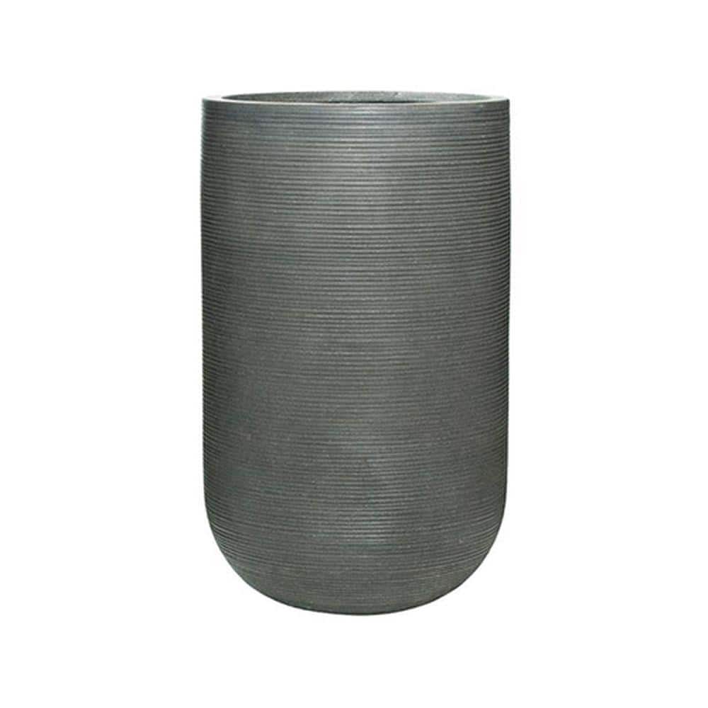 Vasesource 16 in. x 27 in. Rough Grey Round Fibercement Rough Pot P3032