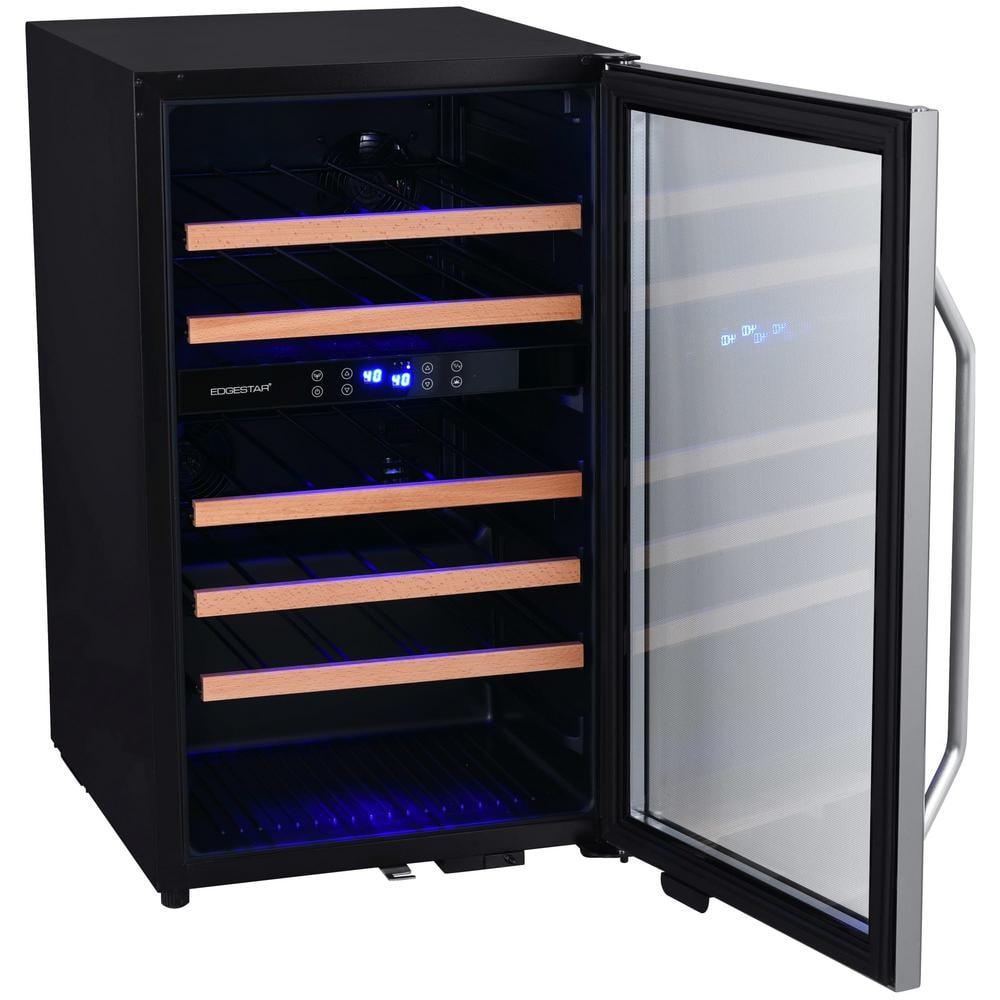 Stainless Steel Dual Zone 38-Bottle Wine Cooler with LED Lighting