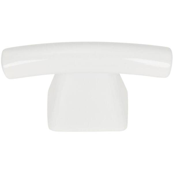 Atlas Homewares Fulcrum 1-1/2 in. White Gloss T-Knob