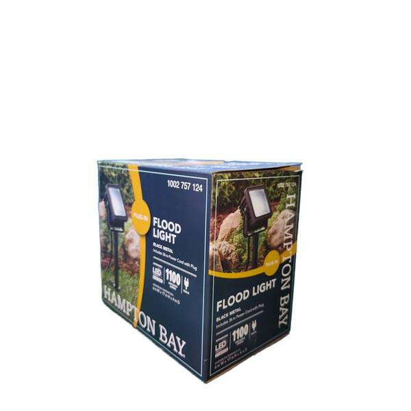Hampton Bay 900 Lumen Plug-In Black Integrated LED Outdoor