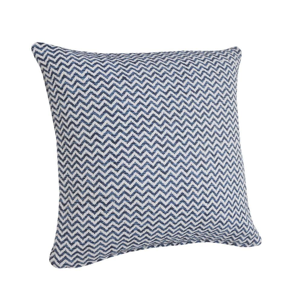 Coastal Chevron Soft Touch Throw Pillow, 22" Square, Navy Blue & White