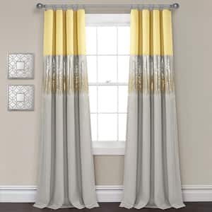 Night Sky Yellow Polyester 42 in. W x 84 in. L 100-Percent Lined Blackout Curtain (Single Panel)