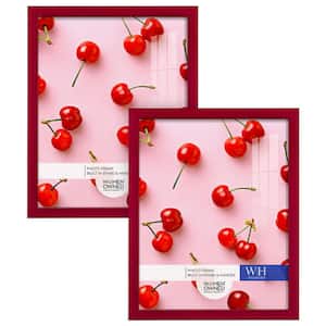 Woodgrain 11 in. x 14 in. Cherry Red Picture Frame (Set of 2)