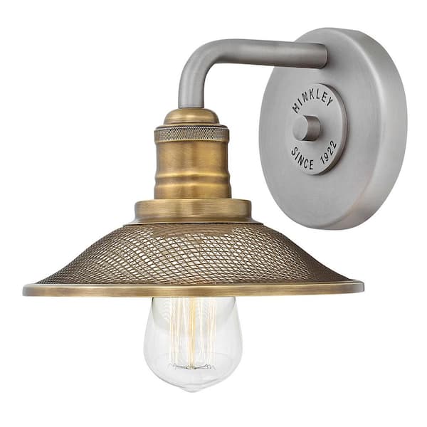 HINKLEY RIGBY 8 in. 1-Light Antique Nickel Vanity Light