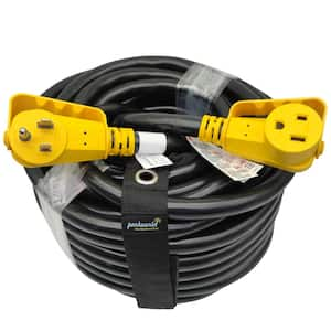 100 ft. 6/3 Heavy Duty 50 Amp 250-Volt Outdoor NEMA 6-50 Welder/EV Charge Extension Cord With Handle, Lighted End, Black