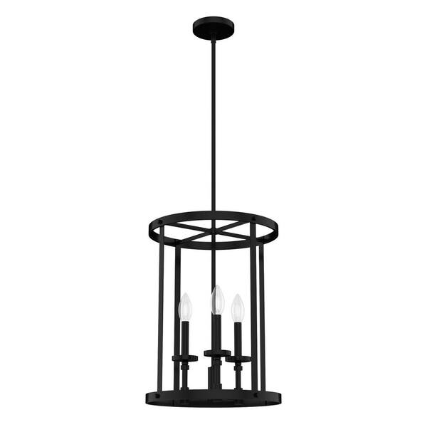 Hunter Briargrove 3Light Matte Black Island Chandelier 19696 The Home Depot