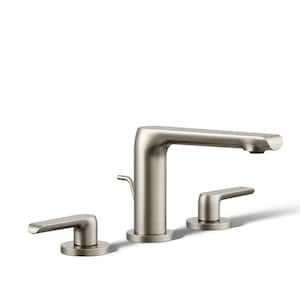 Avid 8 in. Widespread 1.2 GPM 2-Handle Bathroom Faucet in Vibrant Brushed Nickel