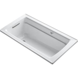 Archer 60 in. x 32 in. Rectangular Drop-in Air Bath Bathtub with Bask Heated Surface and Reversible in White