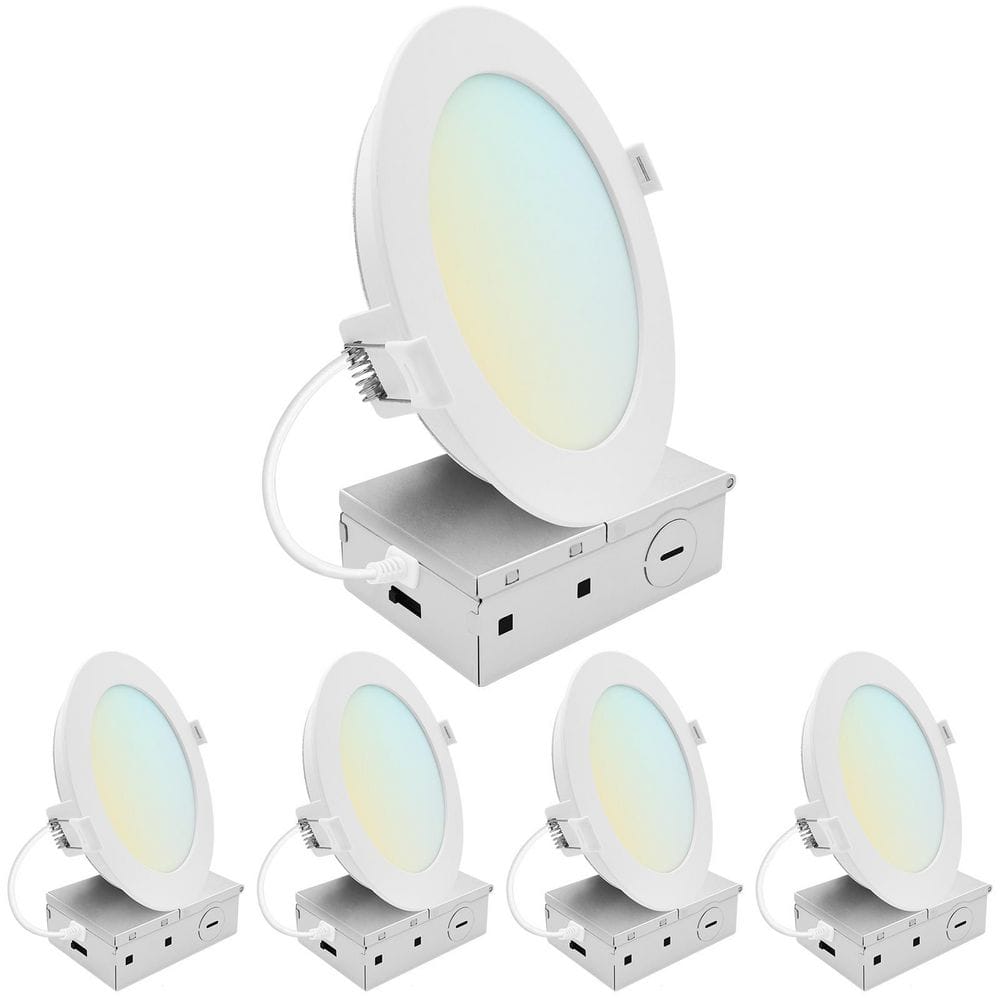 6 In. Integrated LED Recessed Light, Mini Panel Light, 5CCT, 1400LM, 15W, 100° Beam, Dimmable, ETL Listed 4 Pack price history on PriceWatchPro