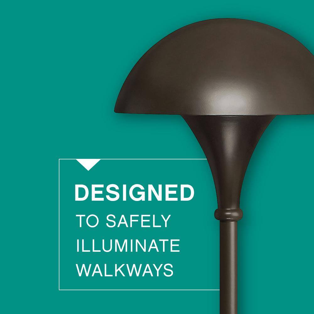 26" Bronze Aluminum Mushroom Pathway Light with Clear Acrylic Lens