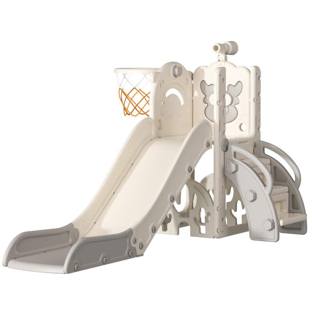 6-in-1 Toddler Slide Playset, HDPE Indoor Outdoor Playground with Basketball Hoop and Climber price history on PriceWatchPro