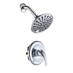 Single Handle 5-Spray Round Rain Shower Faucet in Chrome Valve Included