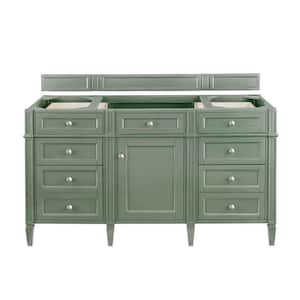 Brittany 58.9 in. W x 23.0 in. D x 32.6 in. H Single Bath Vanity Cabinet without Top in Smokey Celadon