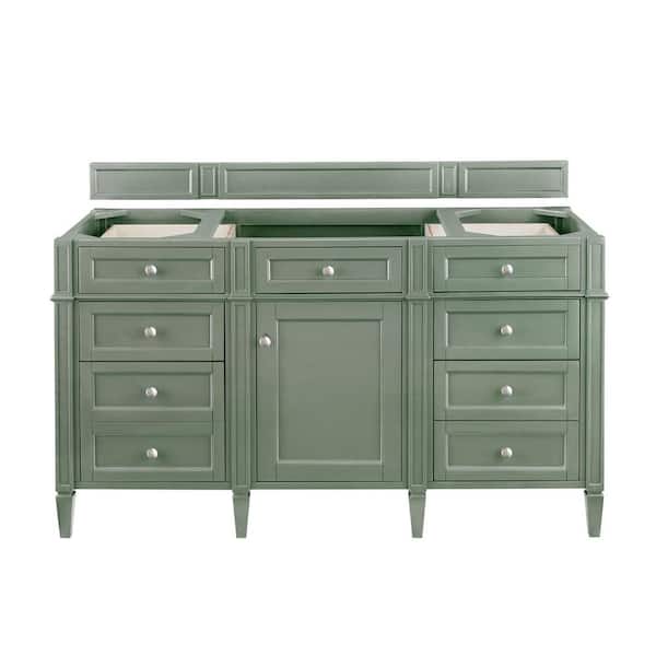 James Martin Vanities Brittany 58.9 in. W x 23.0 in. D x 32.6 in. H Single Bath Vanity Cabinet without Top in Smokey Celadon