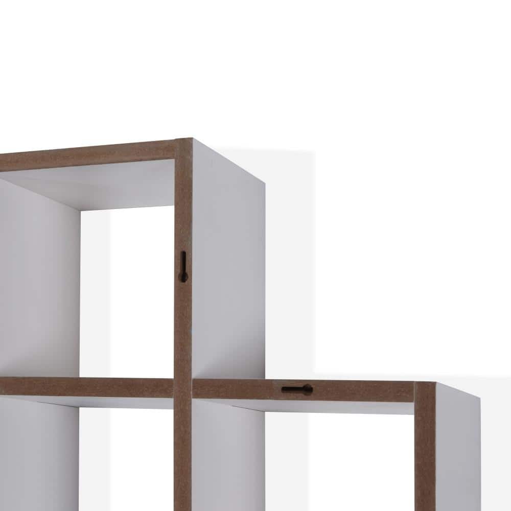 Minimalist White Wood Floating Cube Wall Shelf - Versatile Display