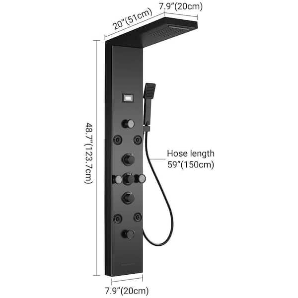 AKLFGN 48.7 in. 8-Jet High Pressure Shower Tower System with