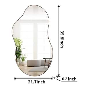 22 in. W x 36 in. H Irregular Wall Mirror in Black Decorative Asymmetrical Mirror Wavy Accent Mirrors for Living Room