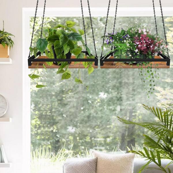 16 in. Wood Hanger Planters for Heavier Pots (2-Pack) HPDM8JHFV2 - The Home  Depot